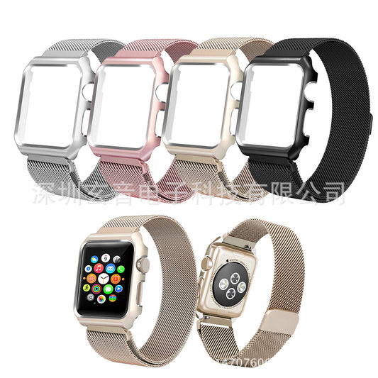 Applicable To Apple Watch Apple One-piece Milanese Strap Plus Watch Frame Integrated Milanese Strap + Case